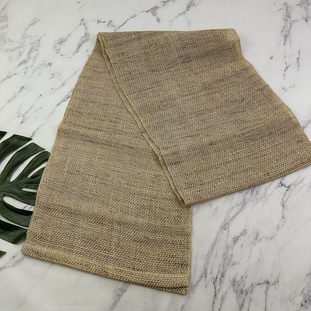 World Market Cost Plus Jute Raffia Woven Table Runner Long Boho Tropical Natural